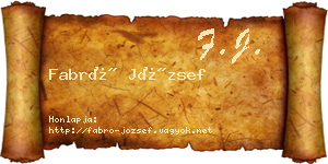 Fabró József névjegykártya